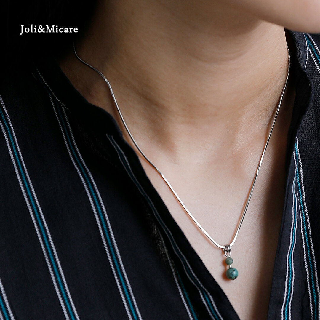 Joli&Micare ジョリー&ミカーレ アフリカン ターコイズ グラスビーズ チェーン ネックレス Turquois African tua0132 レディース 秋冬