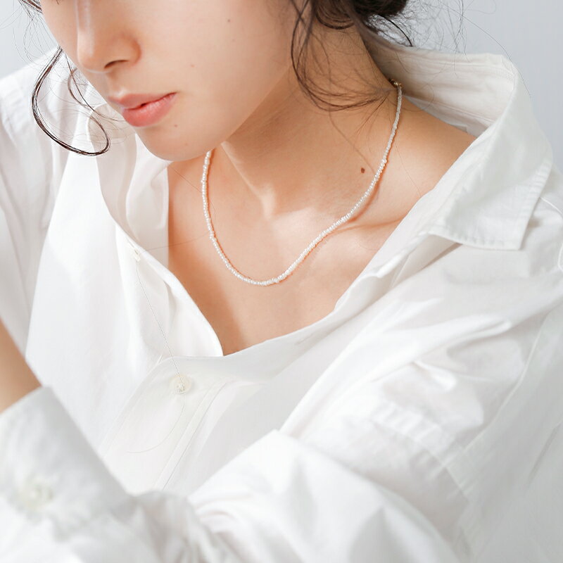 【ゆうパケット選択可】Joli&Micare ジョリー&ミカーレ グラスビーズ 淡水パール ネックレス “Beads Pe..