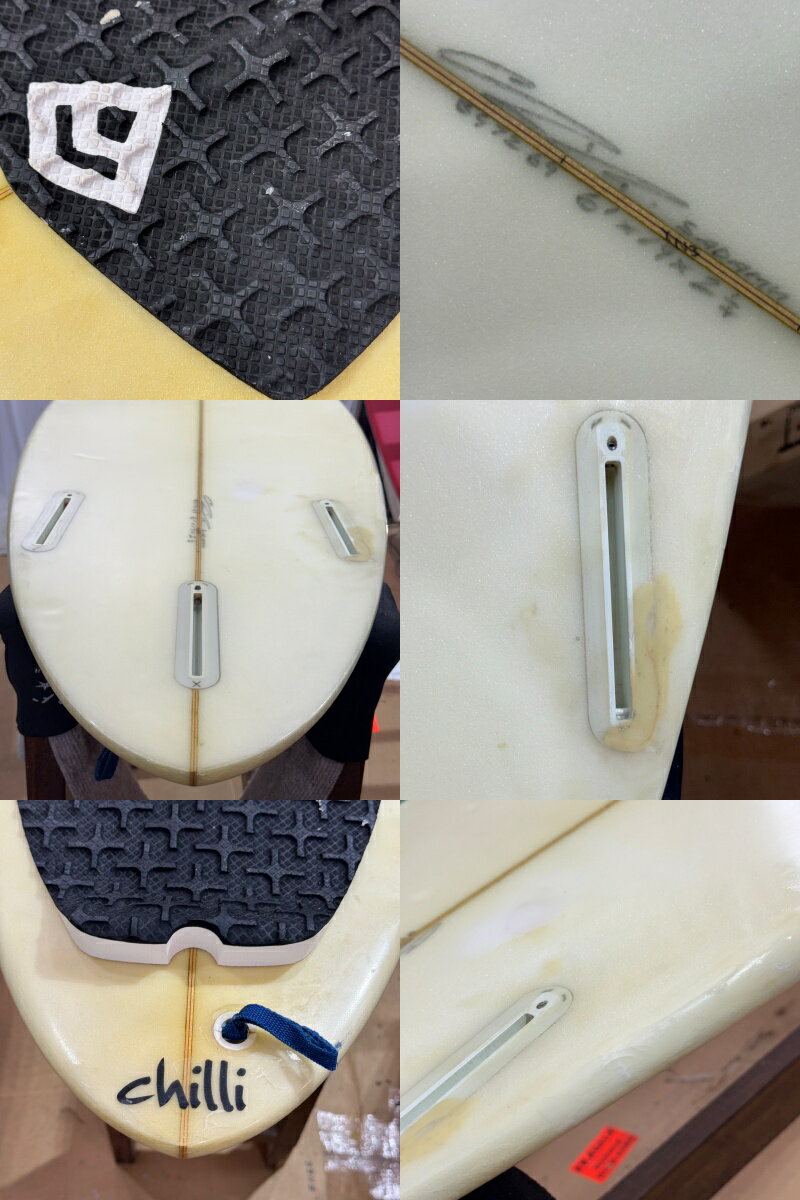 【中古】CHILLI (チリ) ショートボード［CLEAR］6’1” サーフボード