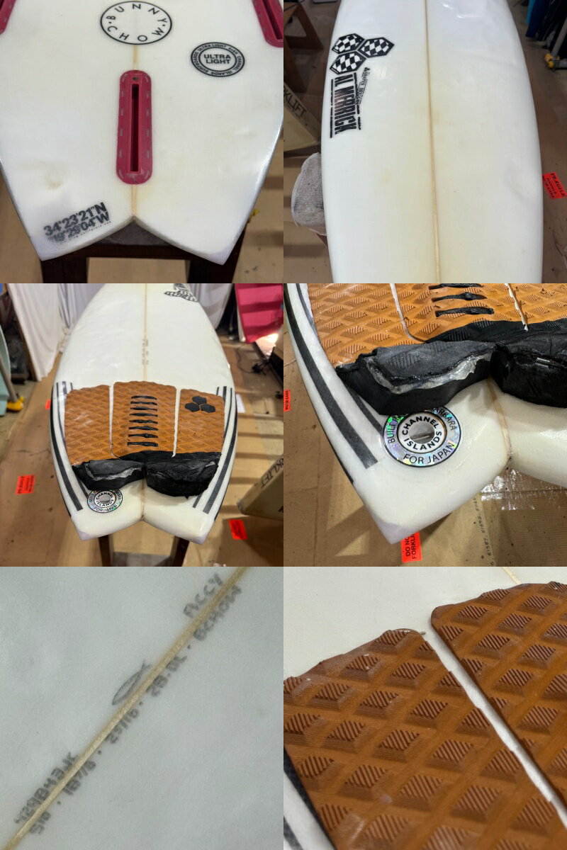 【中古】CHANNEL ISLANDS (チャネルアイランズ) BUNNY CHOU モデル ショートボード［CLEAR］5’10” サーフボード