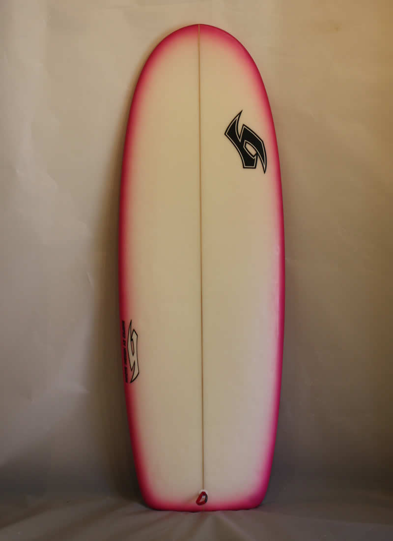 【中古】H SURF BOARD（エイチサーフボード）HIROAKI SUZUKI シェイプ サーフボード [PINK/WHITE] 5'2