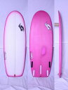 【中古】H SURF BOARD（エイチサーフボード）HIROAKI SUZUKI シェイプ サーフボード [PINK/WHITE] 5'2