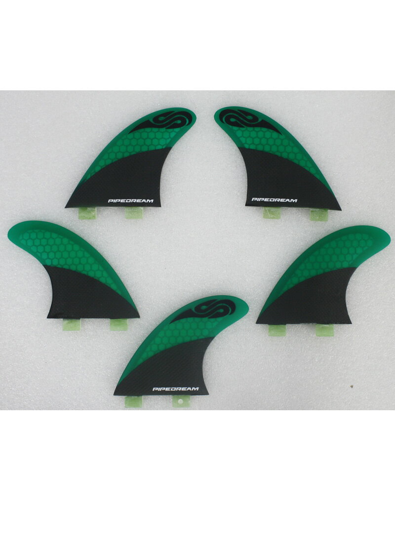 【新品】Pipedream Fin（パイプドリームフィン） FCSプラグ トライ＆クアッド 5Fin [Green] フィン