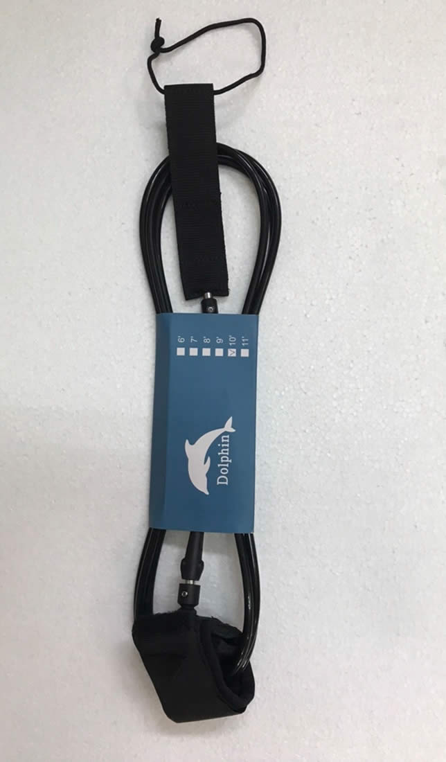 【新品アウトレット】Dolphin（ドルフィン）リーシュ LONG/SUP 兼用 Leash code [BLACK] 10’0" ストレート リーシュコード