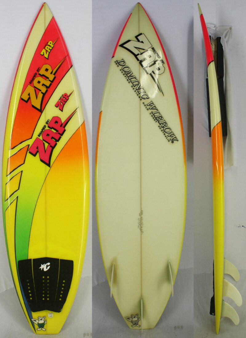 【中古】DOMINIC WIBROW （ドミニクウィブロー）Shape by ZAP サーフボード [brush] 6'0