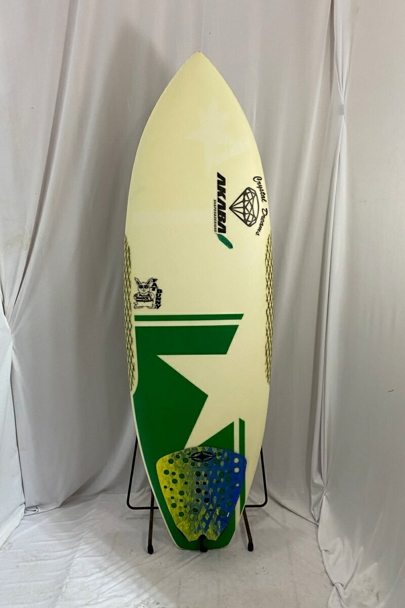 【中古】CRYSTAL DREAMS （ クリスタル ドリーム ）AKABA シェイプ FAT BUNNY サーフボード ［CLEAR] 5'5