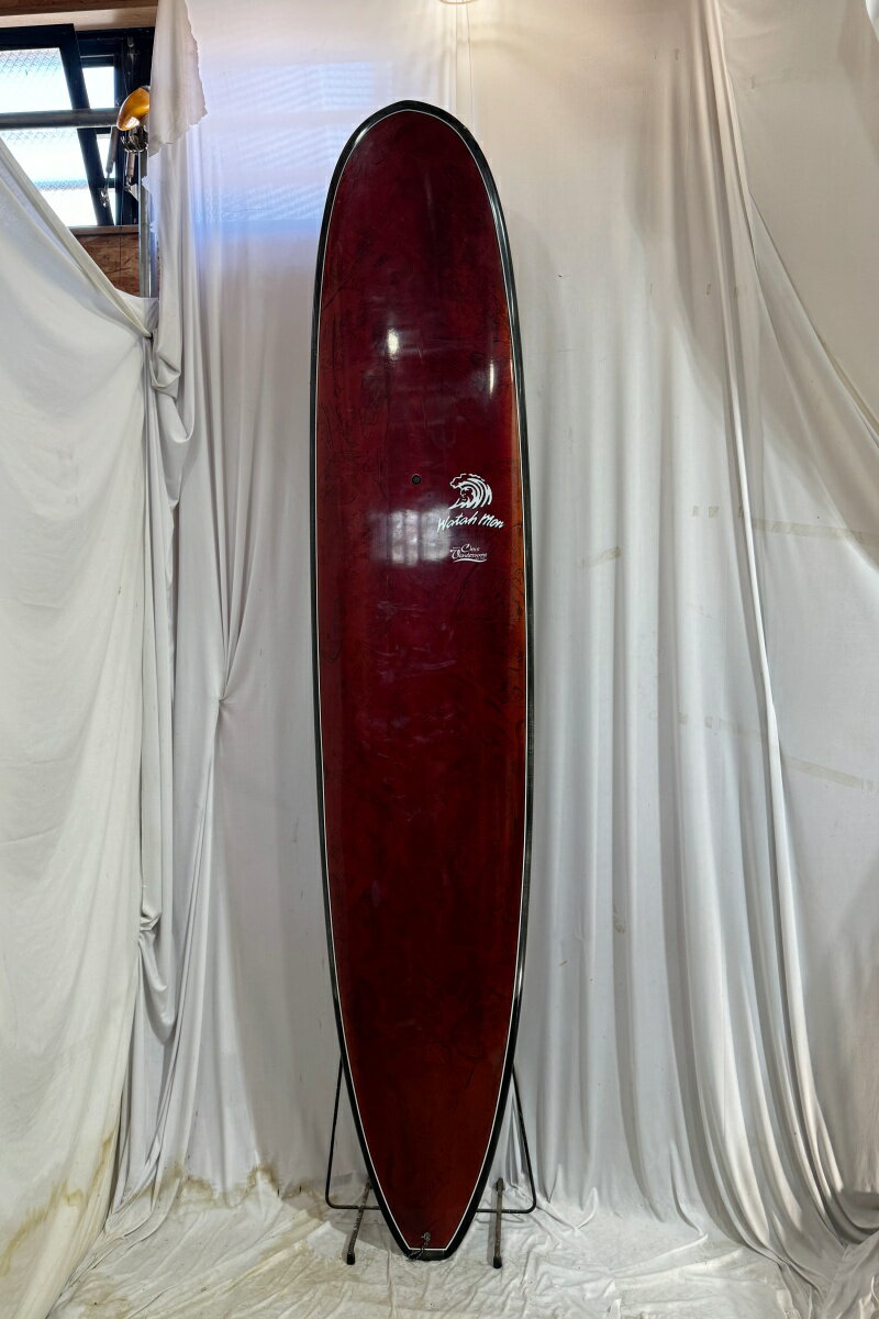 【中古】WATAH MAN SURFBOARDS (ワーターメンサーフボード) ロングボード［RED×BLACK］9’1 1/2” サーフボード THUNDERBOLT CARBON