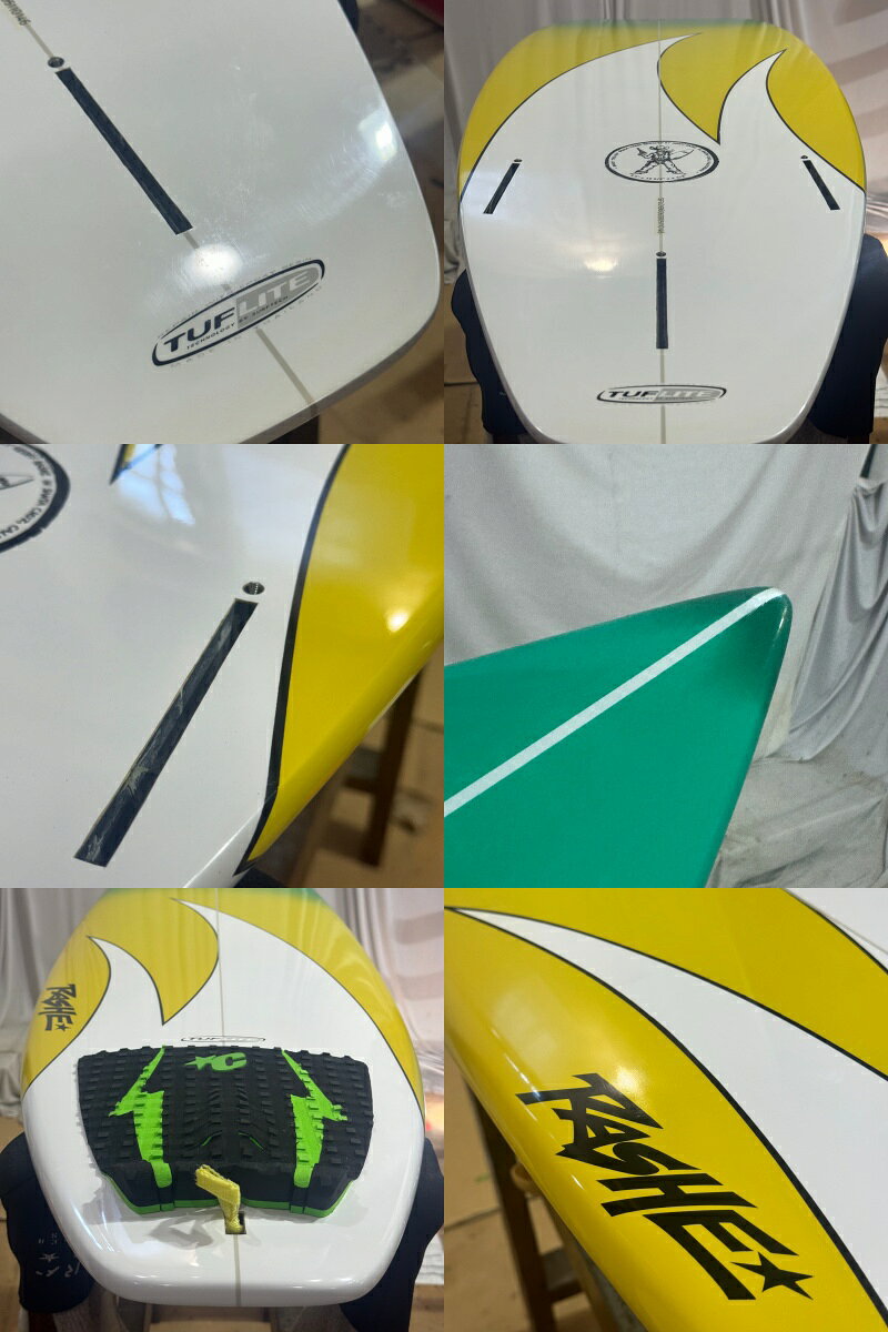【中古】SURFTECH (サーフテック) M10 ショートボード [GREEN×YELLOW×WHITE] 6’3” サーフボード