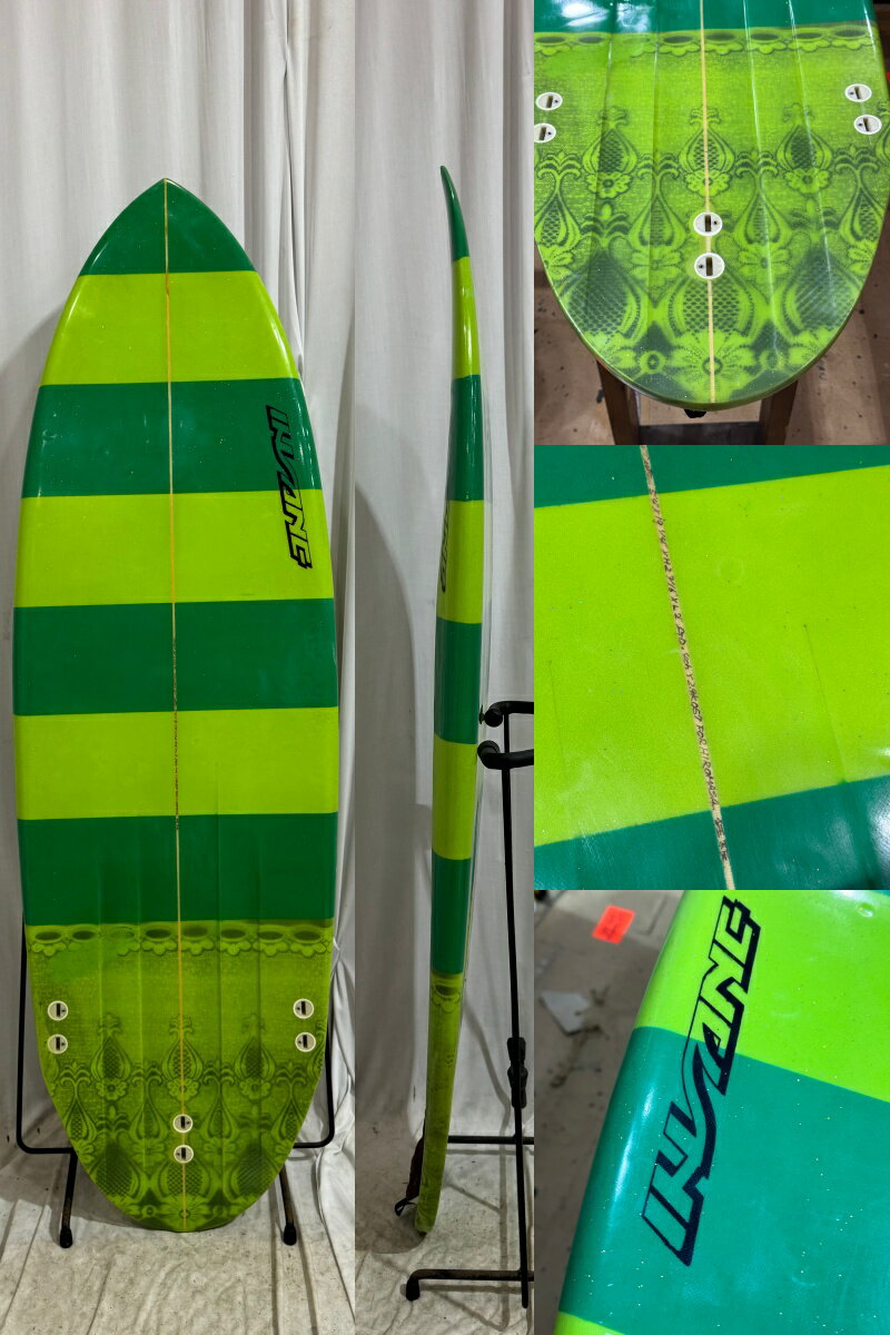 【中古】INSANE SURFBOARDS (インセインサーフボード) ショートボード [GREEN] 5'4...