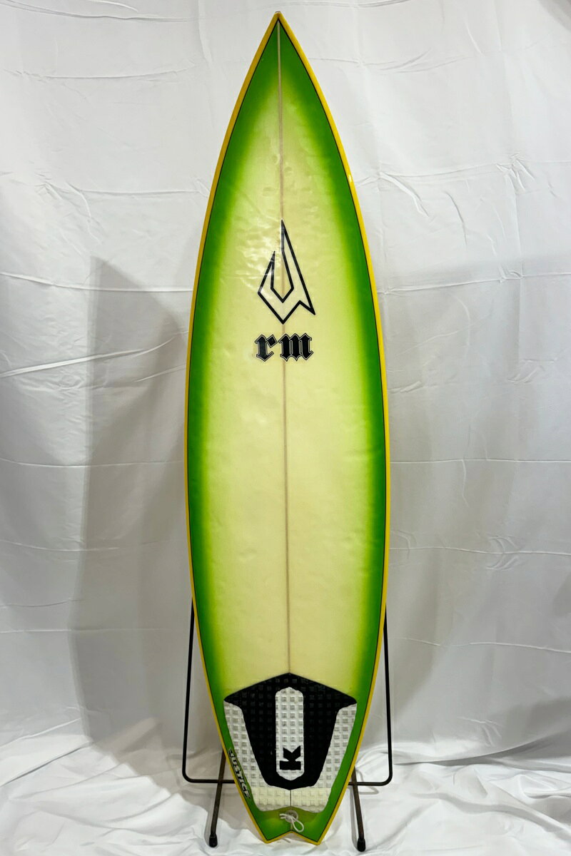 乐天商城 - 【中古】JUSTICE SURFBOARD (ジャスティスサーフボード) REX MARECHAL シェイプ ショートボード [YELLOW×GREEN] 6’0” サーフボード