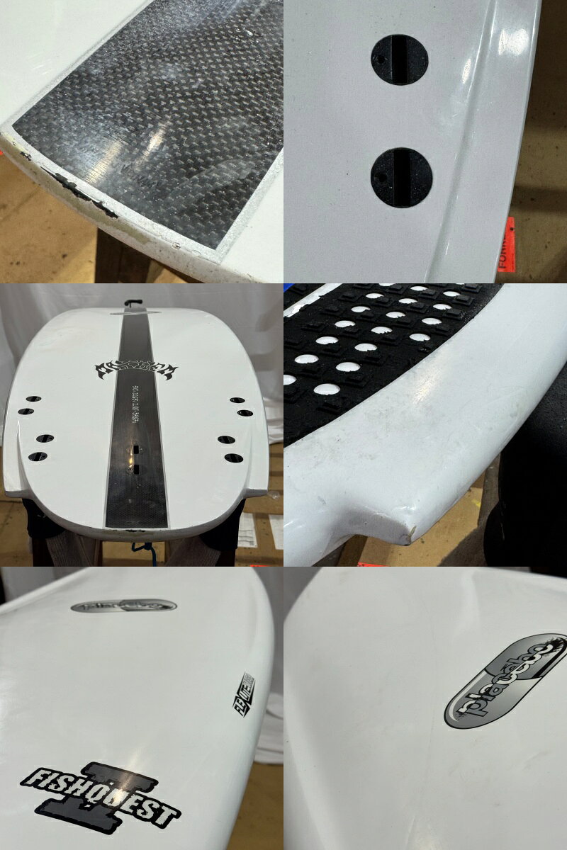 【中古】PLACEBO (プラセボ) FISH QUEST 2 モデル ショートボード [WHITE] 5'10