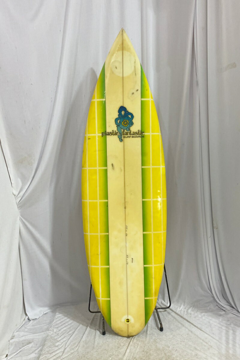 【中古】PLASTIC FANTASTIC SURFBOARDS (プラスティックファンタスティックサーフボード) ショートボード [CLEAR×YELLOW] 5’10” サーフボード オンフィン　ツインスタビ