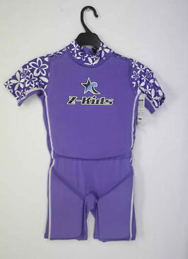 【新品】 Z-KIDS ( ゼットキッズ ) ライクラ フロート スーツ [Purple] 子供用 Lサイズ ラッシュガード
