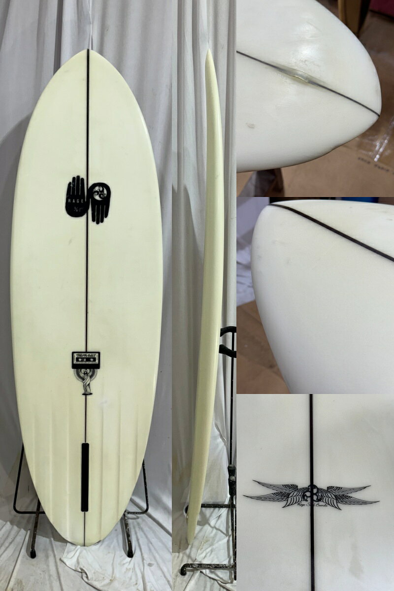 【中古】RAGE SURFBOARD (レイジサーフボード) ANTI THRUSTER モデル シングルフィ...