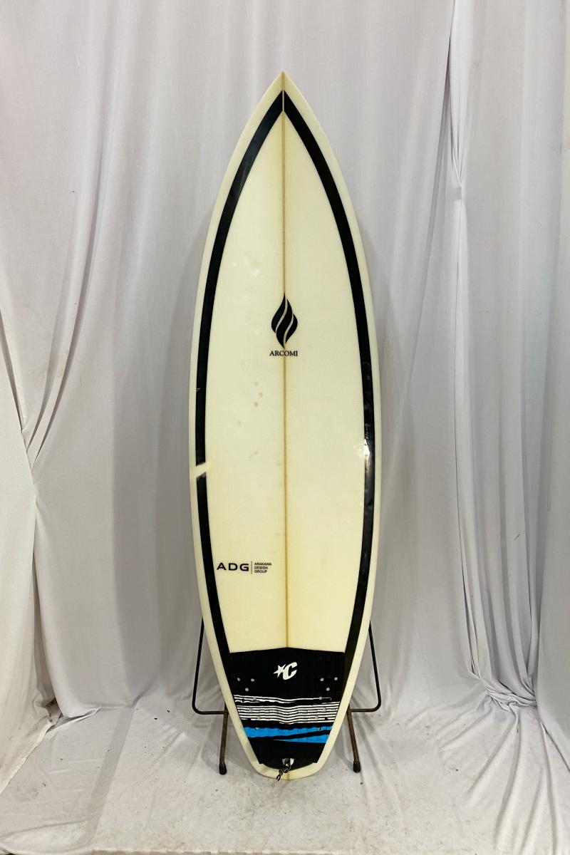 【中古】ARCOMI SURF BOARDS ADG モデル ショートボード [CLEAR×BLACK] 5'8