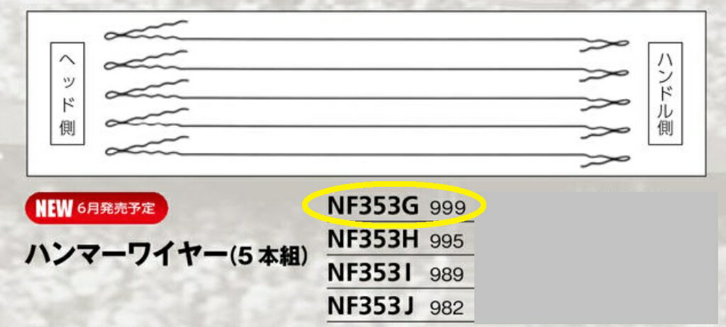 ニシ・スポーツ NISHI ハンマーワイヤー 5本組 NF353G 999mm ハンマー投げ