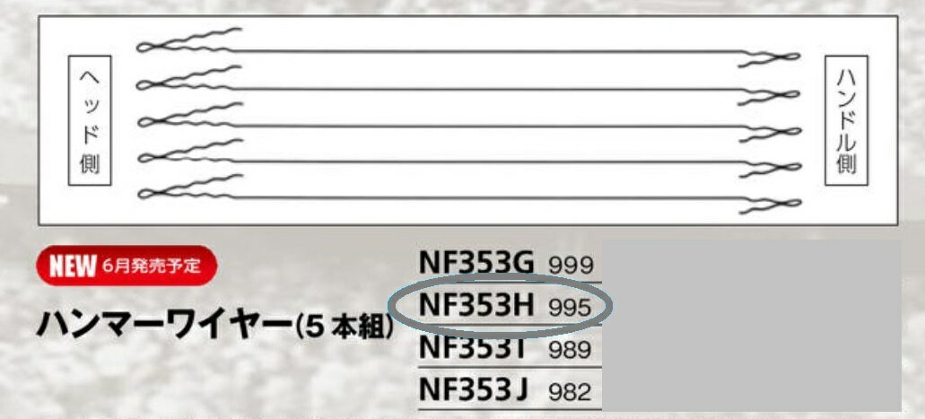 ニシ・スポーツ（NISHI）ハンマーワイヤー 5本組 NF353H 995mm ハンマー投げ 1