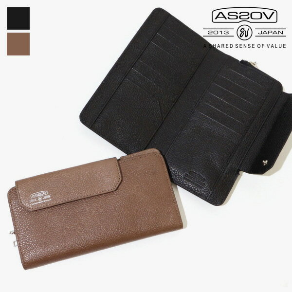 アッソブ AS2OV 長財布 SHRINK LEATHER MOBILE WALLET LONG WALLET シュリンクレザー モバイルウォレッ..