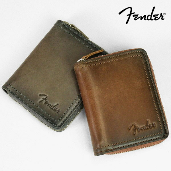 Rakuten - フェンダー Fender 二つ折り財布 サンバースト ロゴ ラウンドファスナー ミニ財布 メンズ レディース レザー 各色 950-503 | ブランド [正規取扱店]【ノベルティプレゼント】