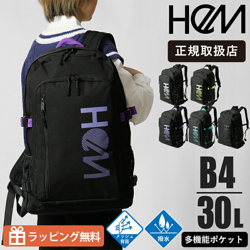 乐天商城 - ヘム HeM リュックサック マーティー デイパック型 Lサイズ スクールバッグ 通学 スクバ リュック 30L 撥水 ロゴ メンズ レディース 各色 39-80740 | ブランド [正規取扱店]【ノベルティプレゼント】