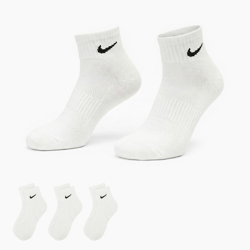 樂天商城 - ナイキ NIKE エブリデイ クッションド 3P ソックス SX7667 100 3足組 靴下 メンズ レディース ユニセックス アンクルソックス スポーツソックス Dri-FIT トレーニング ランニング ジム ホワイト ブラック 正規品