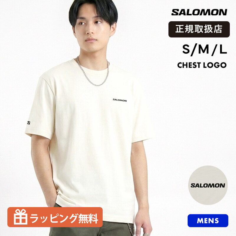 乐天商城 - 《抽選で最大100%ポイントバック★要エントリー》サロモン SALOMON 半袖Tシャツ メンズ ロゴT クルーネック コットンTシャツ カジュアル アウトドア スポーツウェア CHEST LOGO ウィスパーホワイト S M L LC2675800 2026SS 正規品