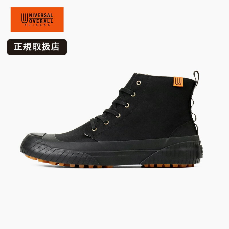 乐天商城 - ユニバーサルオーバーオール スニーカー UO14 ハイカット メンズ レディース 撥水 防水風 軽量 カジュアル ワークテイスト アウトドア ブラック UO14176 UNIVERSAL OVERALL 正規品
