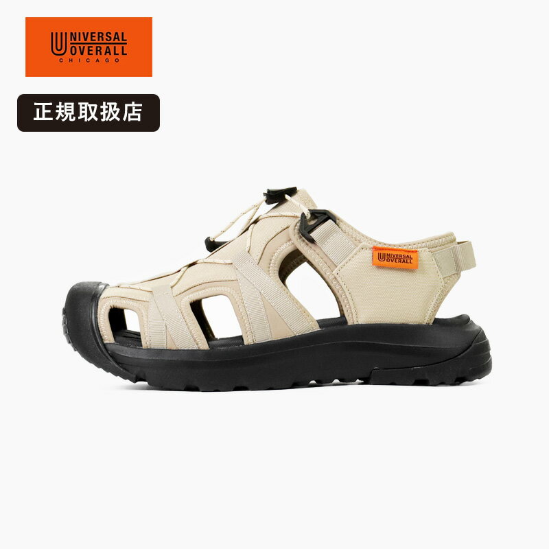 乐天商城 - ユニバーサルオーバーオール UO32 サンダル スニーカーサンダル メンズ レディース スポーツサンダル 軽量 クッション ベルクロ ストラップ アウトドア カジュアル ベージュ UO32178 UNIVERSAL OVERALL 正規品