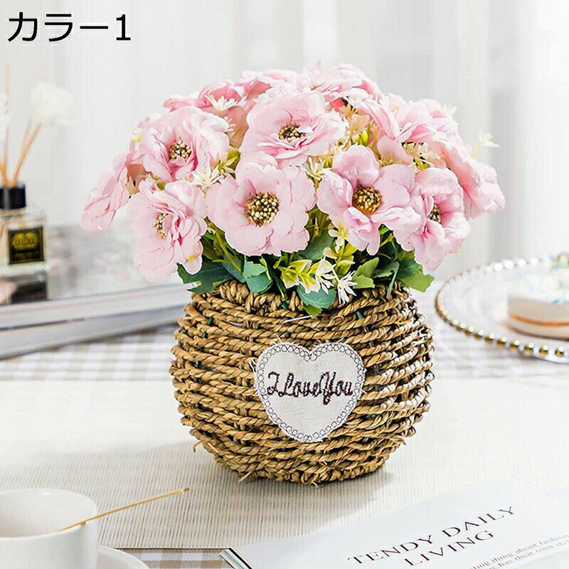 造花 アートフラワー 観葉植物 本物そっくり 水やり不要 枯れない かご付き 置物 インテリア 玄関飾り 撮影 美術館 ホーム 庭園 ウェディング 母の日 開店祝い お見舞い プレゼント