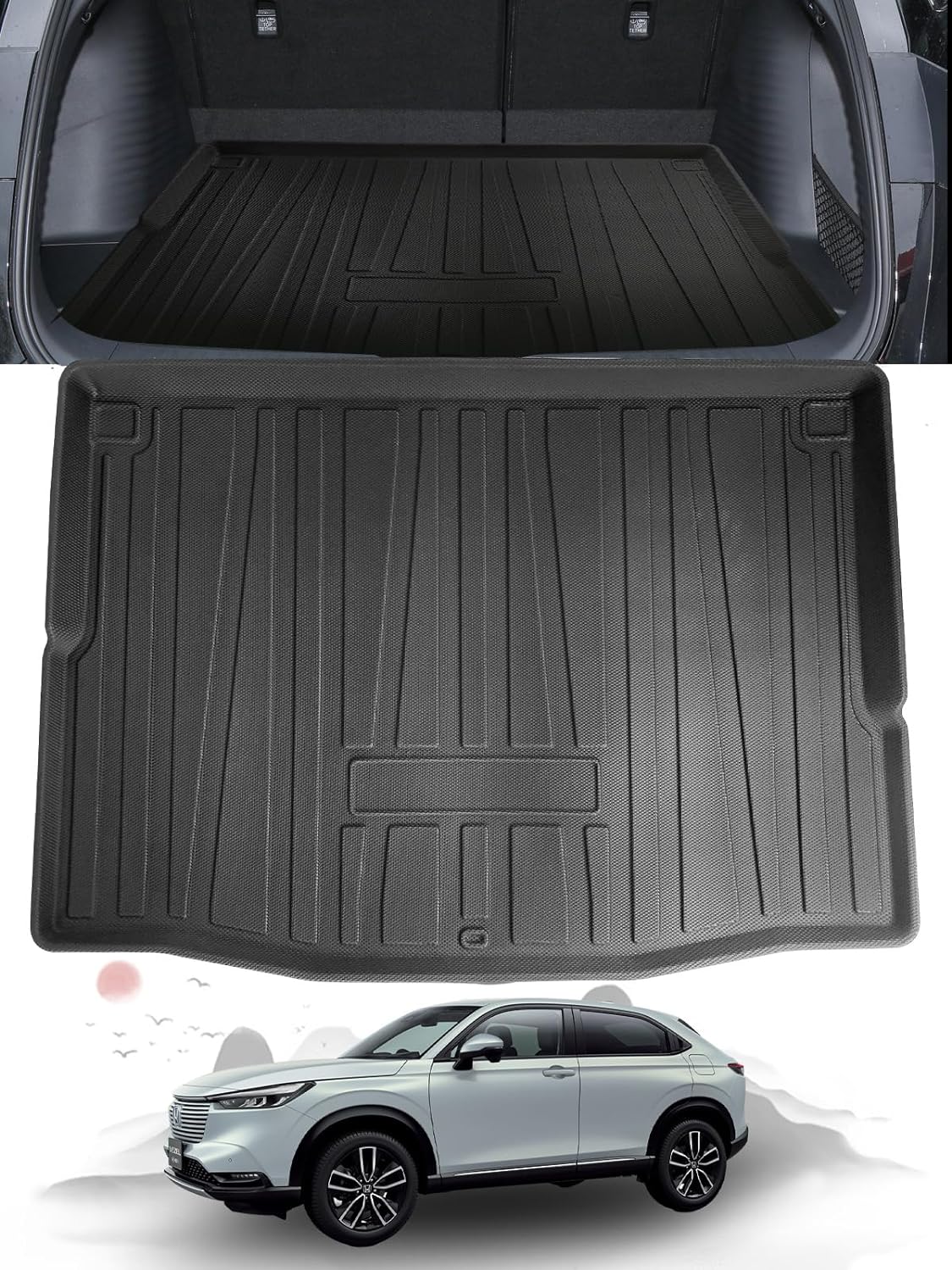 ホンダ ヴェゼル rv 専用 ラゲッジマット 新型ヴェゼル rv系 ラゲッジトレイ 3Dラゲッジマット TPE製 滑り止めマット 折り畳み式 取り付け簡単 超耐久性 ヴェゼル アクセサリー カスタムパーツ 多用途用品