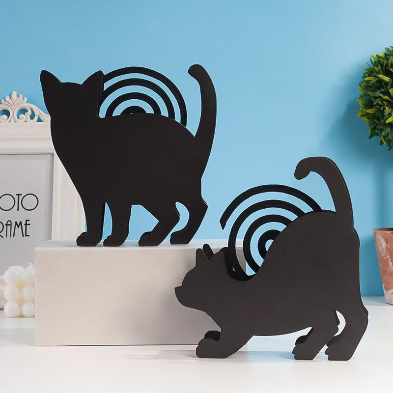 【楽天スーパーSALE】蚊取り線香ホルダー 猫 ねこ 蚊取り線香 入れ スタンド 蚊遣り?動物 可愛い 黒猫 ..