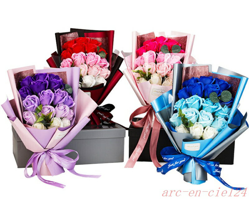 ソープフラワー花束花弁ブーケギフト石鹸のお花soapflowerボックス薔薇ローズプレゼントお祝い2022年花母の日バレンタインデー卒業式