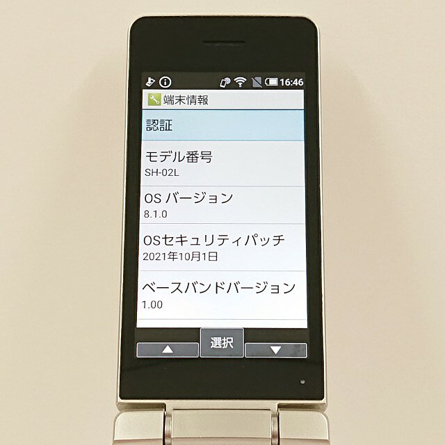 アークマーケットモバイルのAQUOS ケータイ SH-02L ドコモ ゴールド 送料無料 本体 c19579 【中古】｜アングル2
