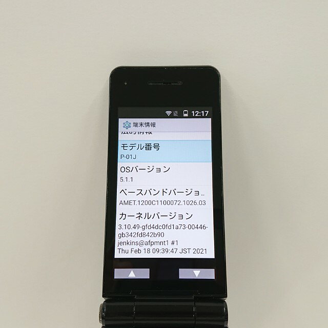 アークマーケットモバイルのP-smart ケータイ P-01J ドコモ ブラック 送料無料 本体 c20792 【中古】｜アングル3