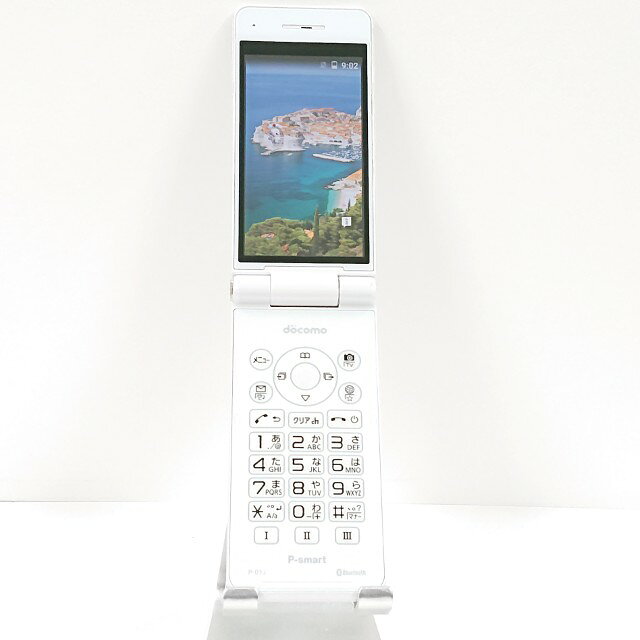 P-smart ケータイ P-01J ドコモ ホワイト 送料無料 本体 c20780 【中古】