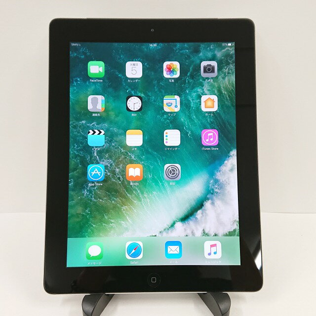 iPad 第4世代 Wi-Fi+Cellular 16GB au ブラック 送料無料 本体 c02615 【中古】