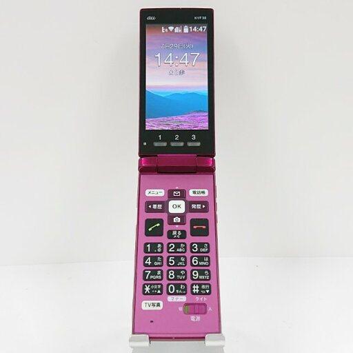 かんたんケータイ KYF38 au ワインレッド 送料無料 本体 c13735 【中古】 かんたんケータイ KYF38 au ワインレッド 送料無料 本体 c13735 【中古】