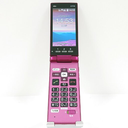 かんたんケータイ KYF38 au ワインレッド 送料無料 本体 c13736 【中古】 かんたんケータイ KYF38 au ワインレッド 送料無料 本体 c13736 【中古】