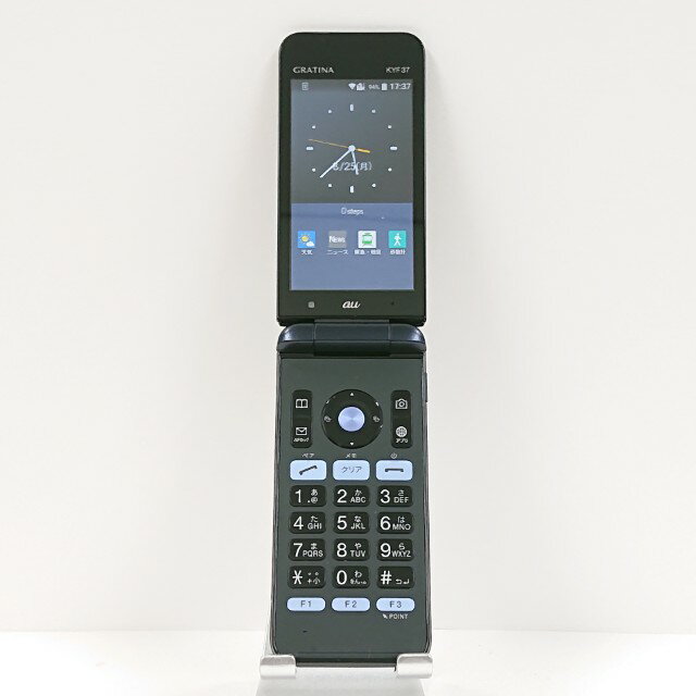 GRATINA KYF37 au ネイビーブラック 送料無料 本体 c14244 【中古】