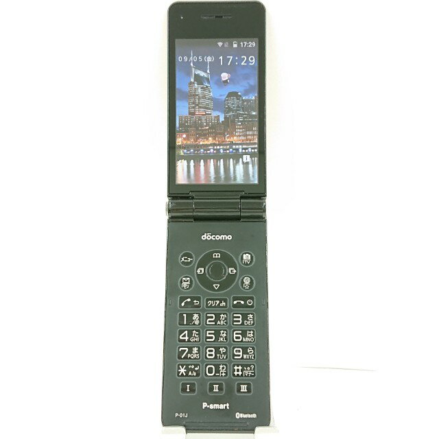 P-smart ケータイ P-01J ドコモ ブラック 送料無料 本体 c14325 【中古】