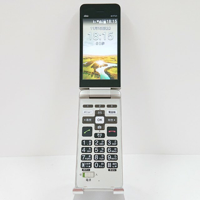 かんたんケータイ KYF41 au シャンパンゴールド 送料無料 本体 c15514 【中古】