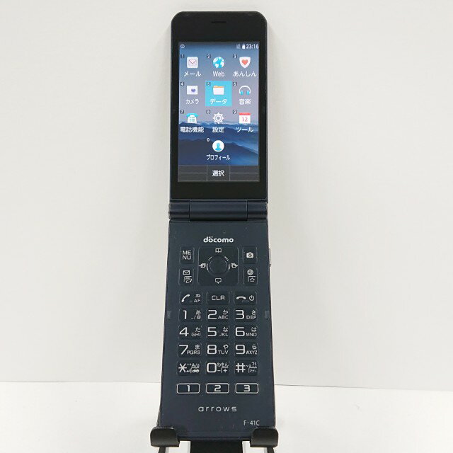 arrows ケータイ ベーシック F-41C ドコモ ネイビー 送料無料 本体 c17618 【中古】