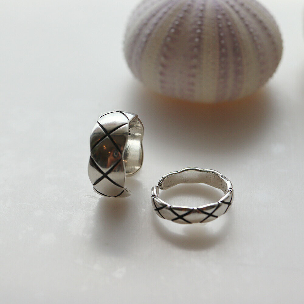 ARC アーク エブリディ コレクション キルティング シルバー リング 太い方 1個 EDC SV925 墨加工 シルバージュエリー バングル かわいい おし...