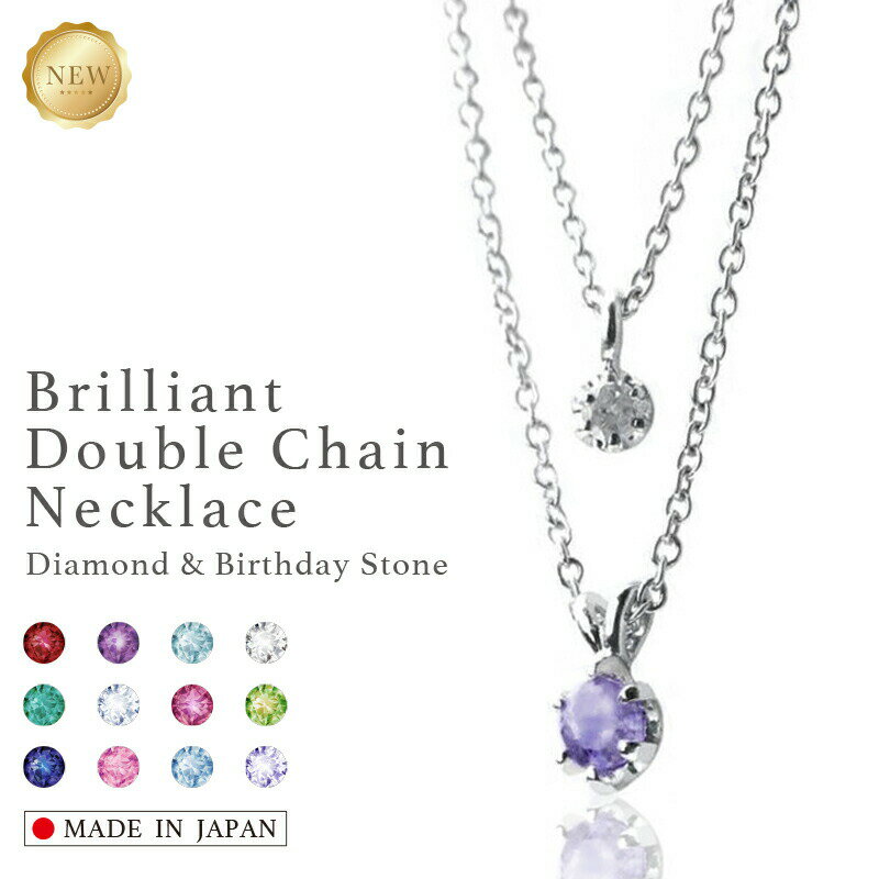 本日P5!アフターセール開催 12月 誕生石 タンザナイト × 一粒ダイヤ ダブルチェーンネックレス プラチナコーティング ネックレス ギフトレディース 記念日 誕生日 ベビーリング ネックレス 一粒 18K 送料無料 金属アレルギー対応 金アレ対応 ARC. アークのサムネイル