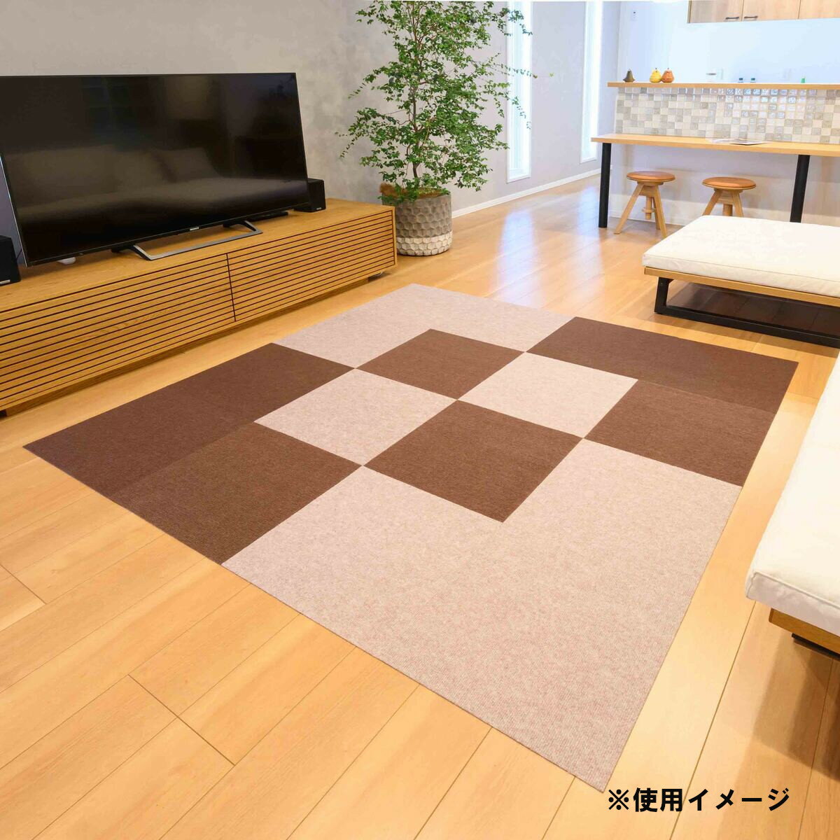 �勵�ʥٹ��� ����Ԥ��ޥåȥ롼�� 45��45cm ����ޥå� �ڥåȥޥå� �֥饦�� 4���� KPL-4512