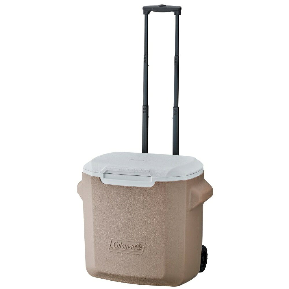 仕様 容量:約26L 本体サイズ(約):幅49×奥行34×高さ42/94cm、キャスター直径9.5cm 保冷力(約):48時間 材質:ポリエチレン、発砲ウレタン 製品重量(g) 3300 商品説明 スライド式キャリーハンドル＆ホイール付きなので楽に持ち運びができます。 2Lペットボトルが6本収納可能。 使用しないときはハンドルを収納してコンパクトに。 再び使用するときは、自動でロックするまでハンドルを引き上げるだけ。 ※注意：ハンドルを収納した際、ハンドルにロックがかからないのは仕様になります。 ※注意：ハンドルの詳細な高さ調整は行えません。自動でロックするまで引き上げてください。 ※品質向上のため予告なく仕様を変更する場合がございます。パッケージのリニューアル等につき、商品画像が異なる場合がございます。商品画像の色合いは、画像処理上、若干異なる場合がございます。