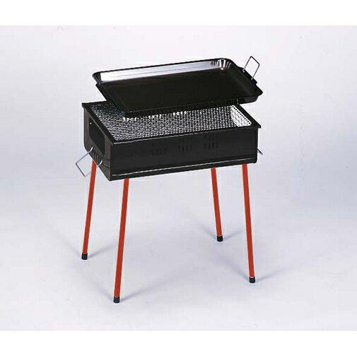 グリーンライフ バーベキューコンロ450 ブラック 鉄板付 GCBN-450 B/R