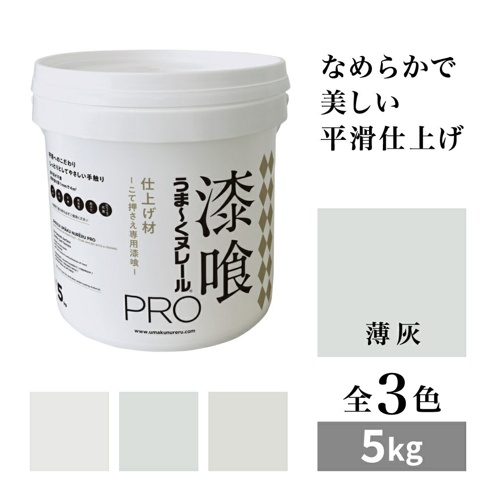 漆喰うま〜くヌレールPRO 仕上げ材 薄灰 5kg 日本プラスター うまくヌレール なめらか平滑仕上げ DIY こて押さえ専用漆喰