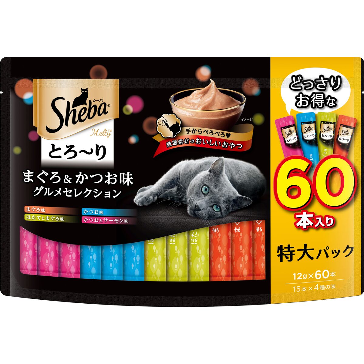 乐天商城 - シーバ とろ〜りメルティ まぐろ＆かつお味グルメセレクション 12g×60本