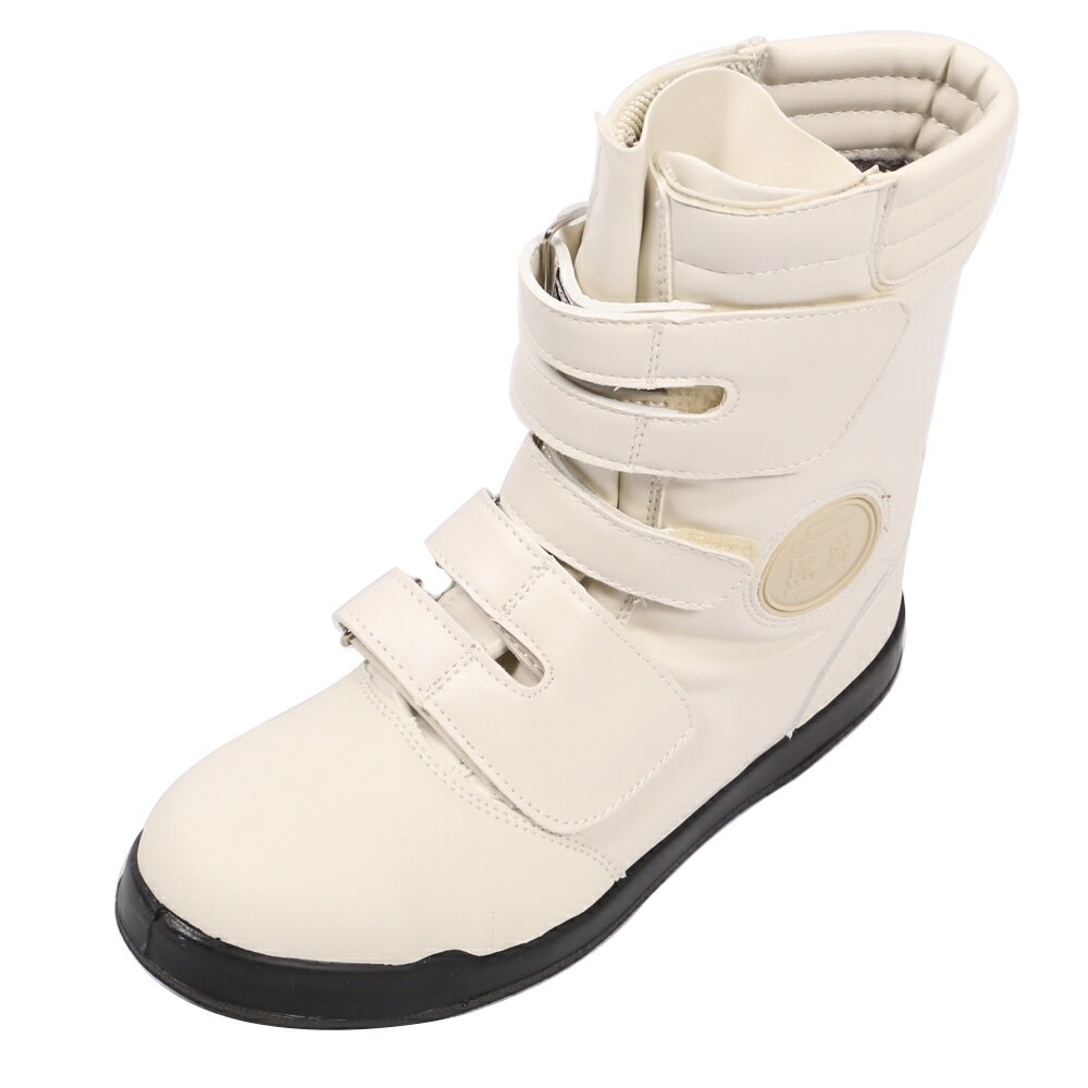 コーコス 黒豹 高所用ハイカットセーフティーブーツ ホワイト 27.0cm 半長靴 マジック 鉄製先芯 ZA-083